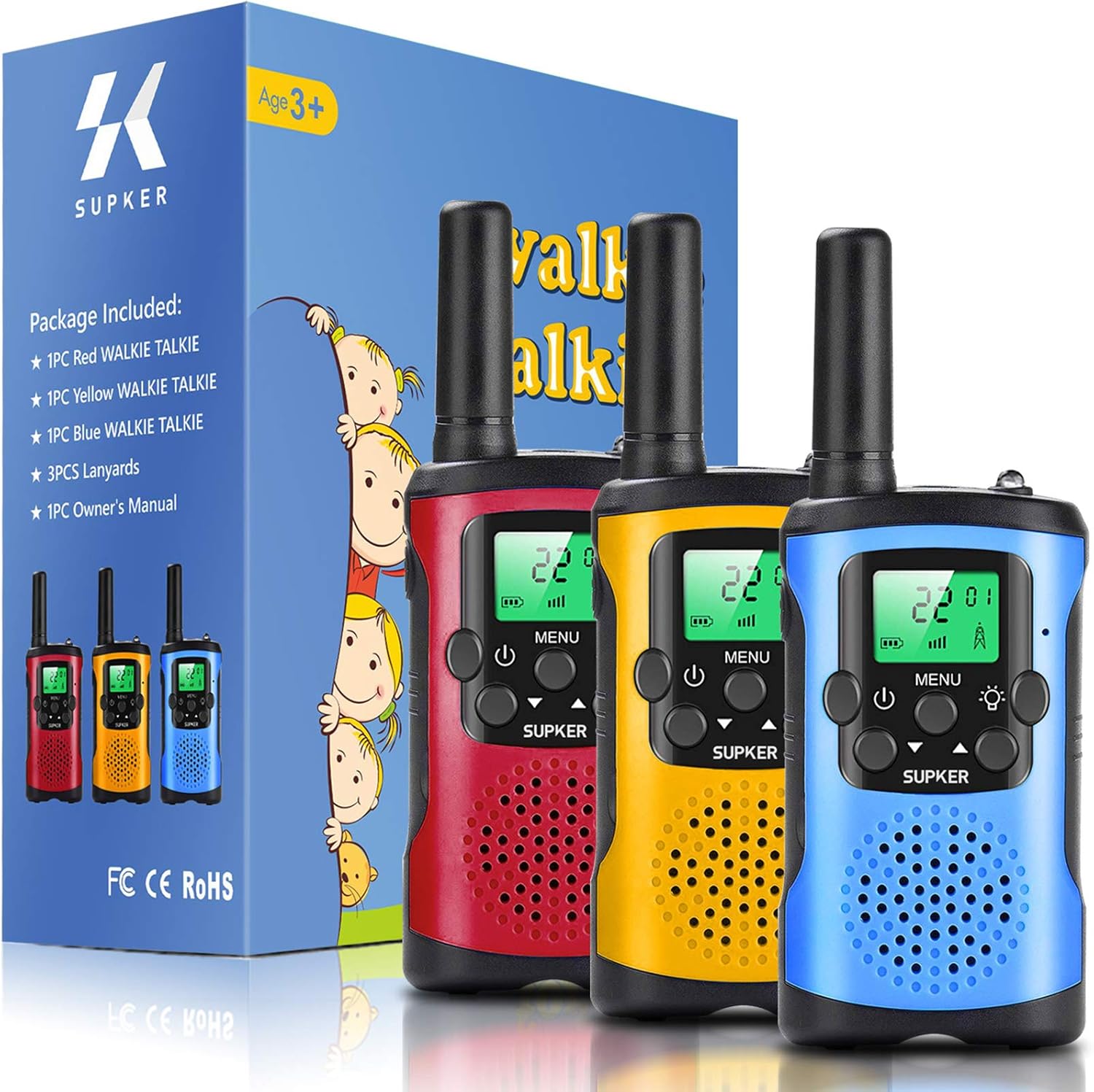 Walkie Talkies für Kinder, Spielzeug für 3 bis 14 Jahre alte Kinder 2 Wege Radio 3 Meilen für ...